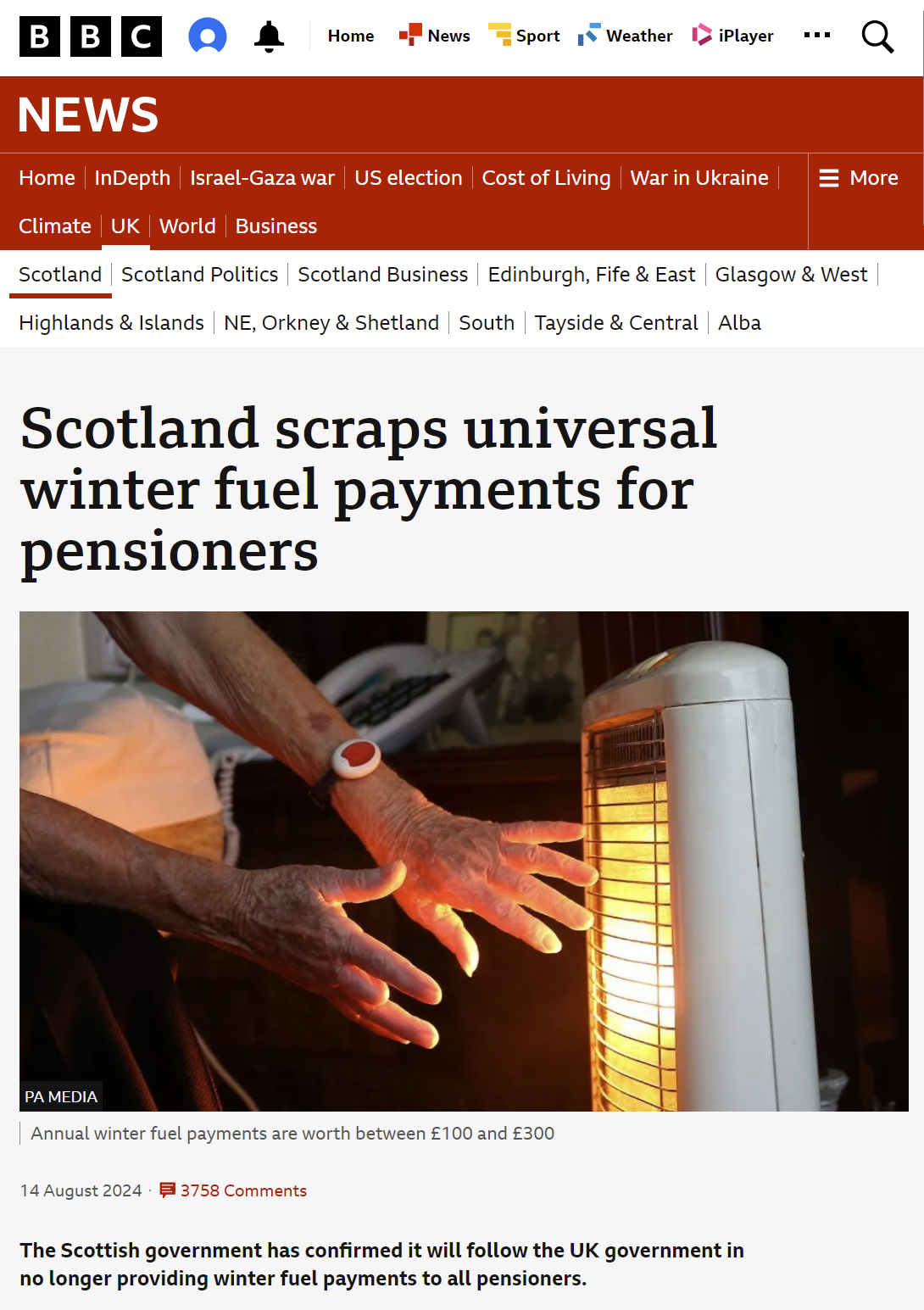 Winter Fuel Payment – more Westminster austerity